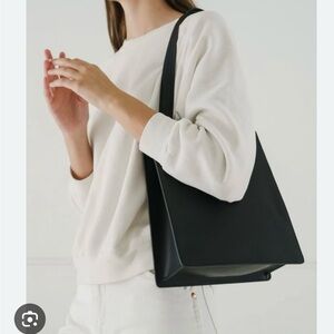 Baggu Black Leather Tote Bag NWOT